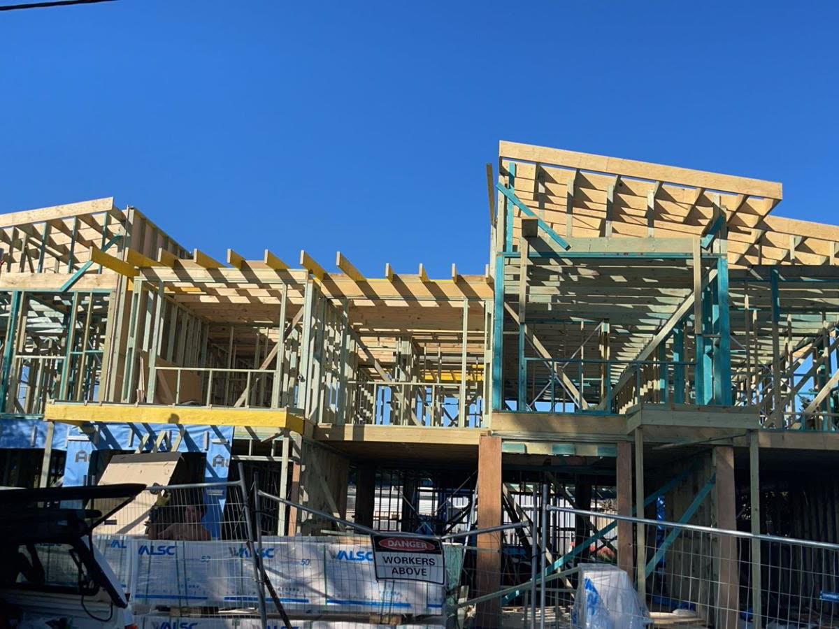 E2V Carpentry timber framing on a Sydney build